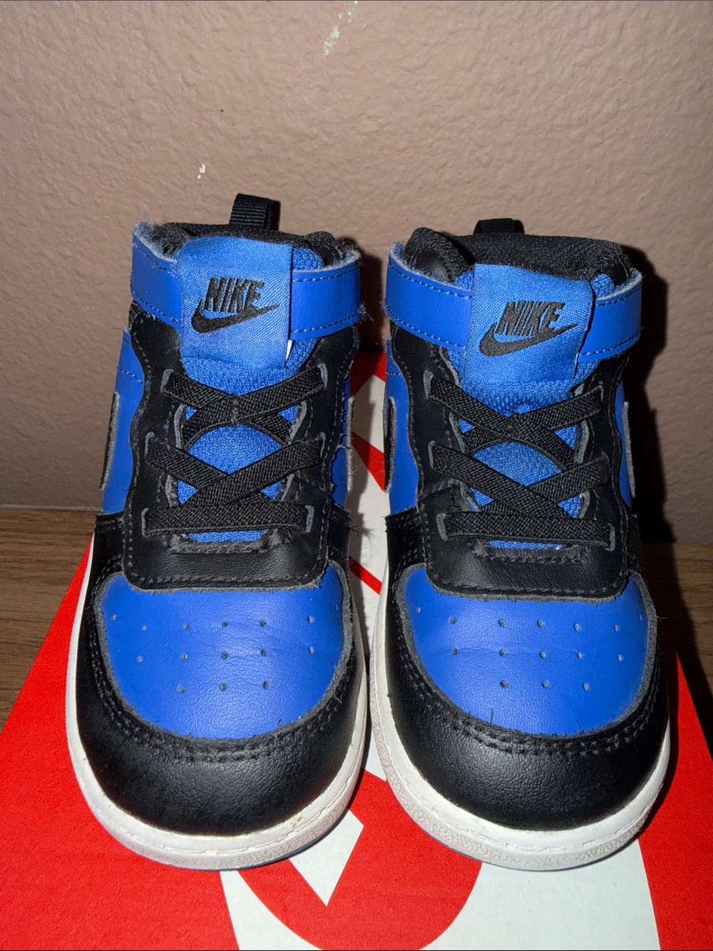 Nike Kids Royal Blue and Black High-Top Sneakers - Picture 2 of 10
